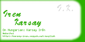 iren karsay business card